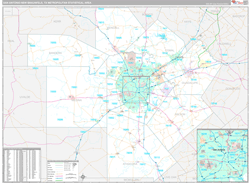 San Antonio-New Braunfels Metro Area Wall Map Premium Style 2024